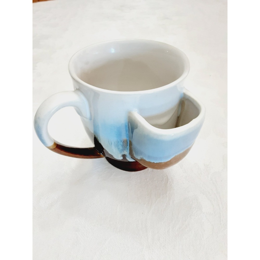 Creative Co-op Stonewear Mug With Tea Bag Holder 4 Inch Multicolor